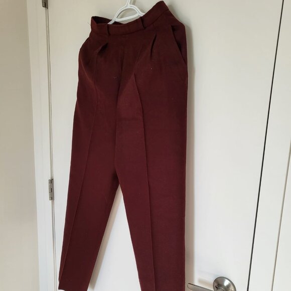 Anne Klein Burgundy 100% wool pants - Picture 2 of 5